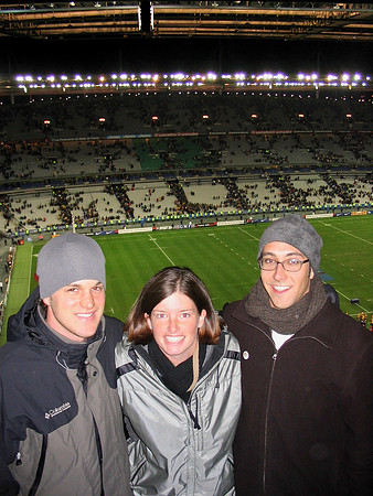 Stade du France, French rugby plays Australia. Pete & Aaron