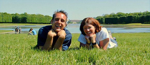 The wonderful Mike Franz et moi at our picnic spot on the Versialles tour, the end of the canal.