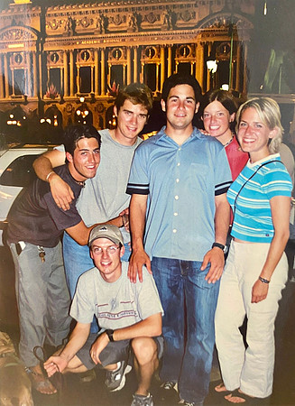 Joey, John, Andy, Krista and David. Bailey the dog.