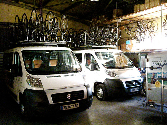Loaded up and ready to head to the Spanish Pyrenees to lead the Tour de France trip in 2011.