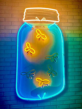 Mom's favorite Todd Sanders neon near town square. We love the fireflies.