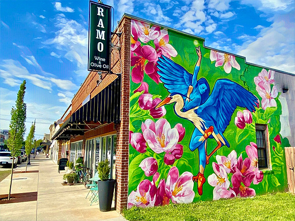 Many a mural in Bentonville, where public art is a priority.