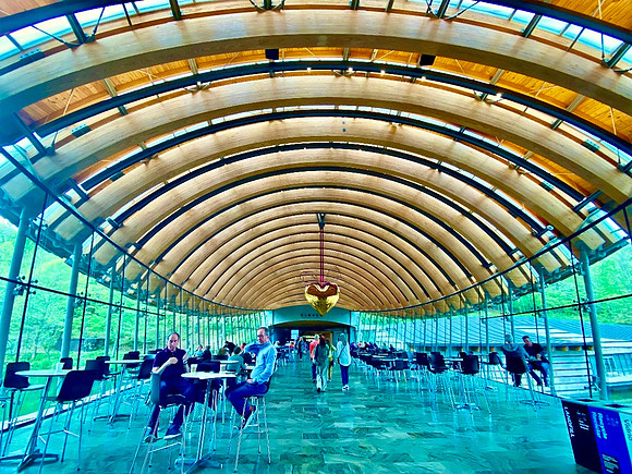 CBM food hall over the water.