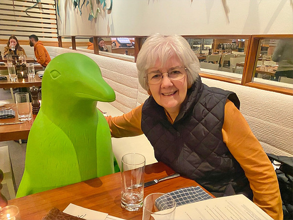 21C dining with the penguin in The Hive restaurant on site.